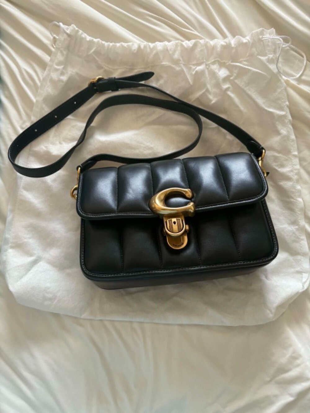 Coach Studio Shoulder Bag With Quilting – Black with Gold Accents